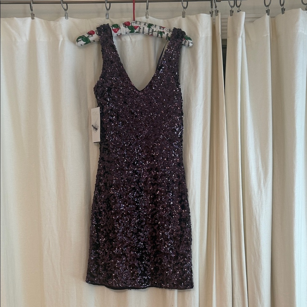 Cachet Sparkling Purple Mini Dress